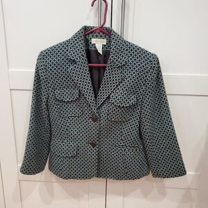 WORTHINGTON Brown Blue Square Blazer Jacket Suit